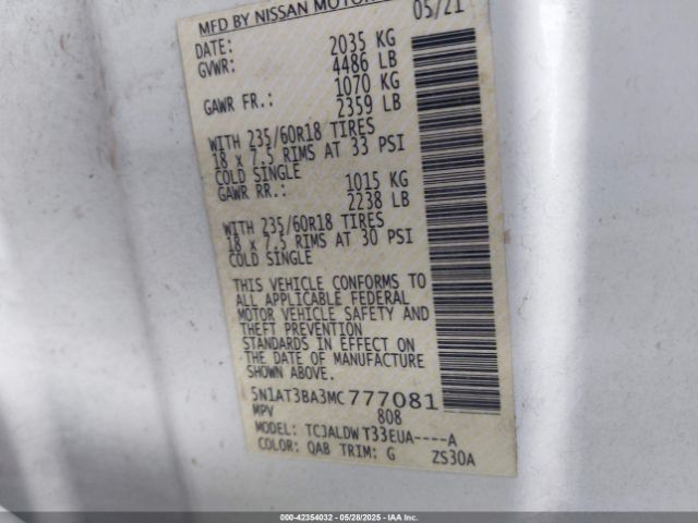 2021 NISSAN ROGUE 5N1AT3BA3MC777081 Photo 8