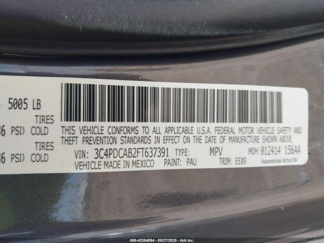 3C4PDCAB2FT637391 Dodge Journey American Value Pkg