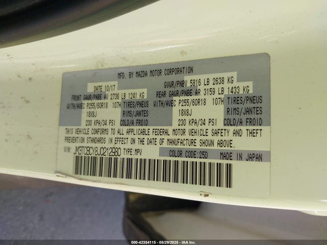 Mazda py turbo 2018 JM3TCBCY8J0212980 Image 9
