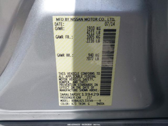 1N4AL3AP1FC139429 Nissan Altima