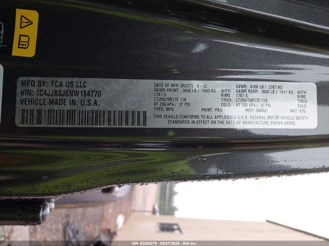 1C4JJXSJ6NW184770 Jeep 2022