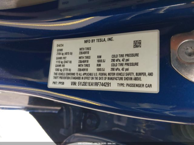 2024 TESLA MODEL 3 5YJ3E1EA1RF744291 Photo 8