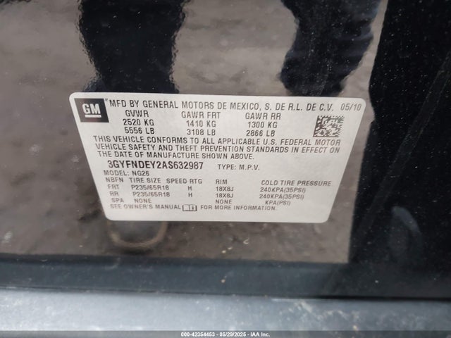 2010 CADILLAC SRX 3GYFNDEY2AS632987 Photo 8