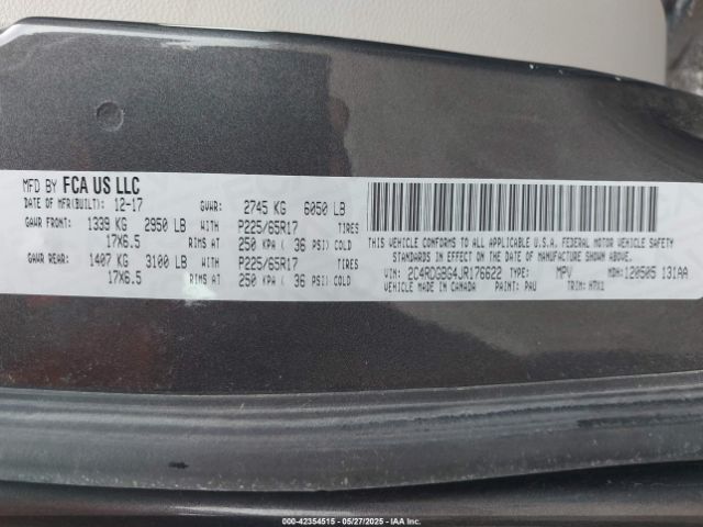 2018 DODGE GRAND CARAVAN 2C4RDGBG4JR176622 Photo 8