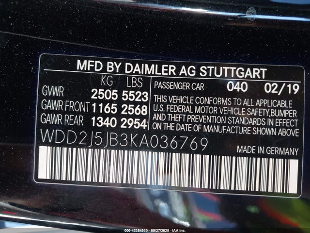 Mercedes-Benz m256 2019 WDD2J5JB3KA036769 Image 9