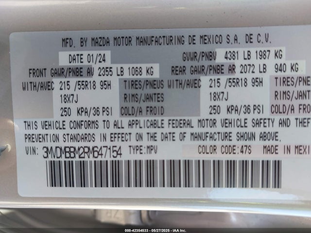 3MVDMBBM2RM647154 Mazda Cx-30 2.5 S Select Sport