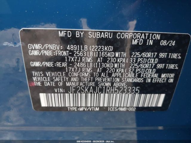 2024 SUBARU FORESTER JF2SKAJC1RH523335 Photo 8