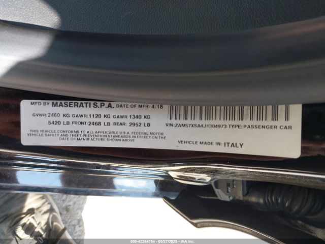 2018 MASERATI GHIBLI ZAM57XSA4J1304973 Photo 8