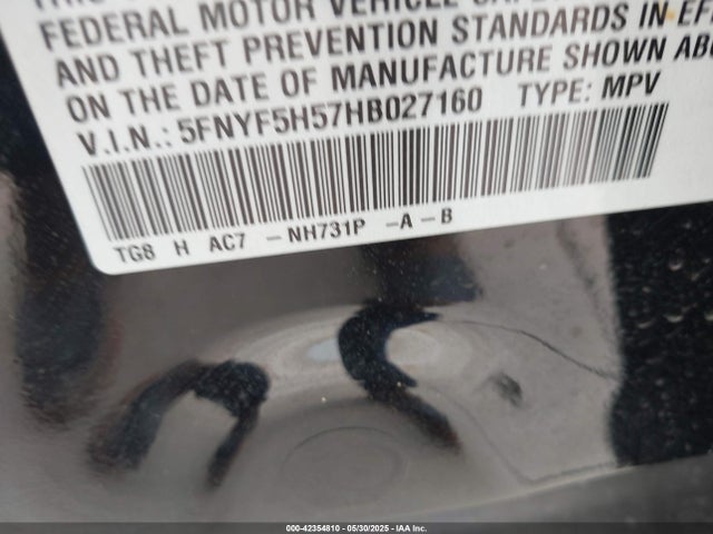 5FNYF5H57HB027160 Honda j35y6