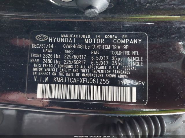 KM8JTCAFXFU061255 Hyundai TUCSON GLS