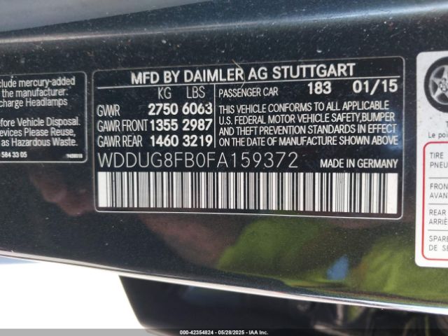 2015 MERCEDES-BENZ S 550 WDDUG8FB0FA159372 Photo 8
