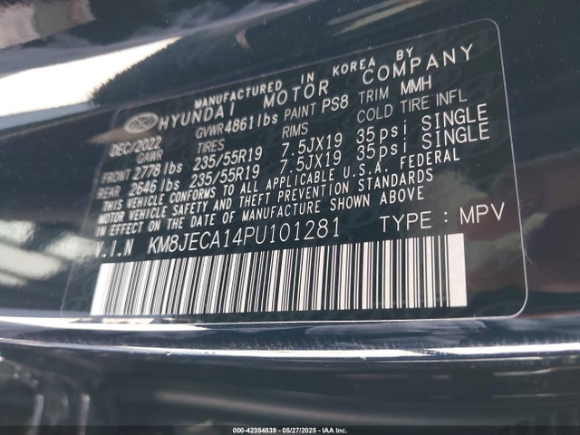 KM8JECA14PU101281 Hyundai t-gdi gamma ii