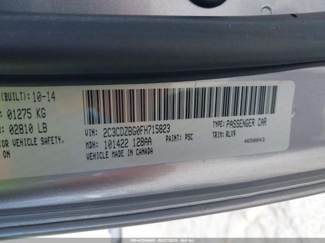 2015 DODGE CHALLENGER 2C3CDZBG0FH715823 Photo 8