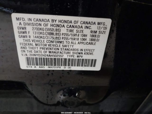 2010 ACURA MDX 2HNYD2H24AH502557 Photo 8
