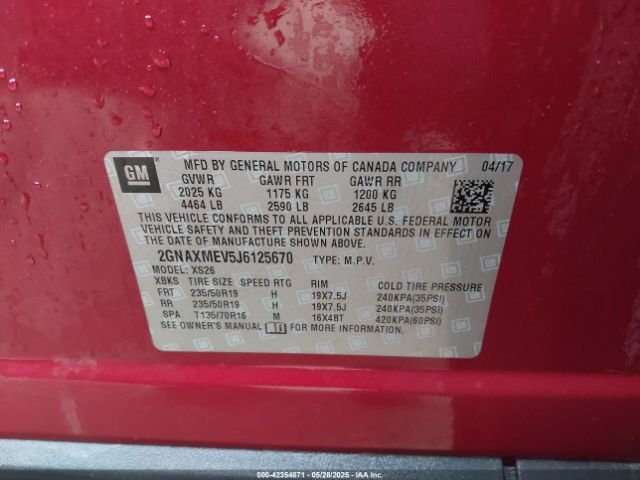 2018 CHEVROLET EQUINOX 2GNAXMEV5J6125670 Photo 8