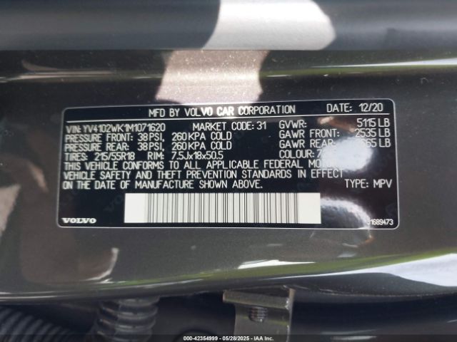 2021 VOLVO V60 CROSS COUNTRY YV4102WK1M1071620 Photo 8