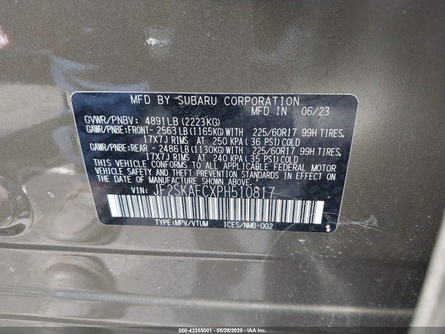 Subaru na u5 2023 JF2SKAECXPH510817 Image 9