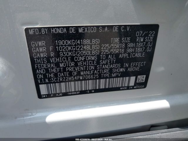 2023 HONDA HR-V 3CZRZ2H54PM706625 Photo 8