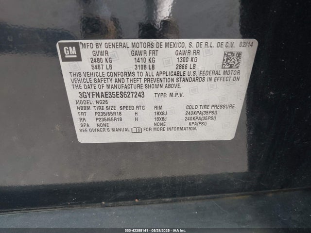 2014 CADILLAC SRX 3GYFNAE35ES627243 Photo 8
