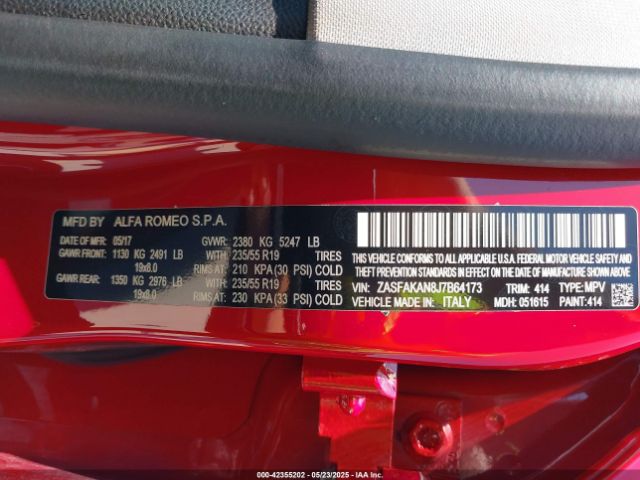 2018 ALFA ROMEO STELVIO ZASFAKAN8J7B64173 Photo 8