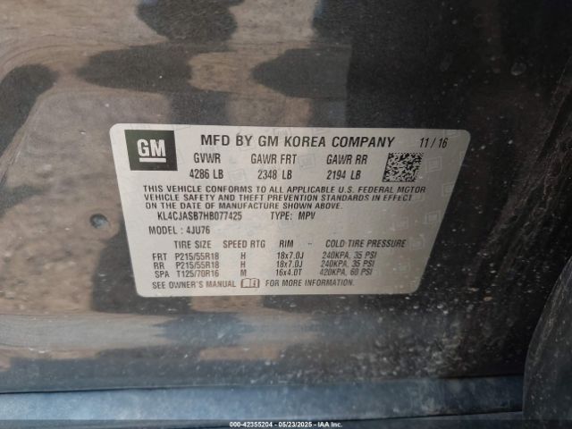 2017 BUICK ENCORE KL4CJASB7HB077425 Photo 8