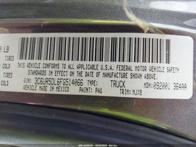 3C6UR5DL6FG514066 RAM 2015