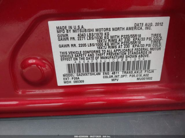 2013 MITSUBISHI OUTLANDER SPORT 4A4AP3AU1DE001954 Photo 8