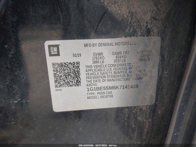 1G1BE5SM6K7141438 Chevrolet CRUZE LT