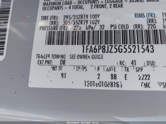 2016 FORD SHELBY GT350 1FA6P8JZ5G5521543 Photo 8