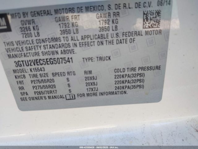 2014 GMC SIERRA 1500 3GTU2VEC5EG507541 Photo 8