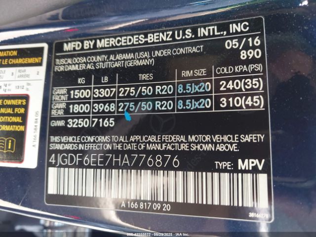 2017 MERCEDES-BENZ GLS 450 4JGDF6EE7HA776876 Photo 8