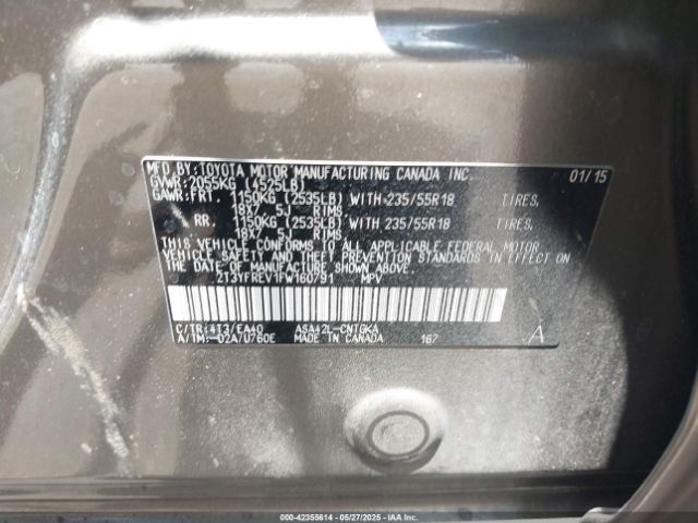2T3YFREV1FW160791 Toyota Rav4 Limited