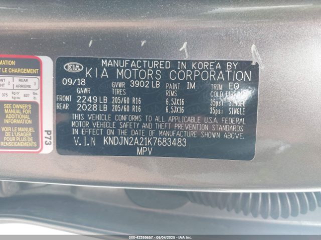 2019 KIA SOUL KNDJN2A21K7683483 Photo 8