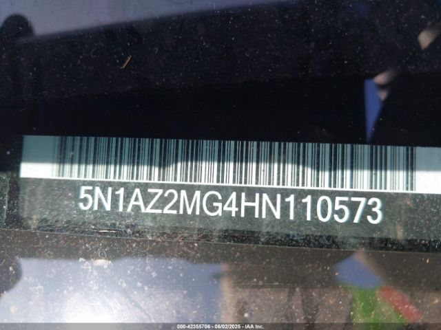 5N1AZ2MG4HN110573 Nissan Murano Platinum/s/sl/sv