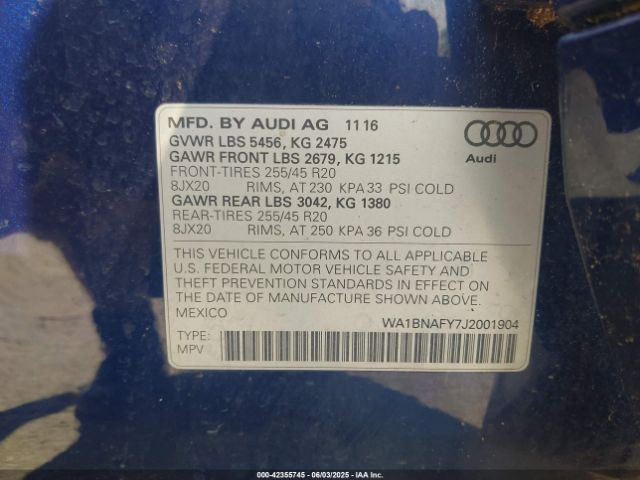 2018 AUDI Q5 WA1BNAFY7J2001904 Photo 8