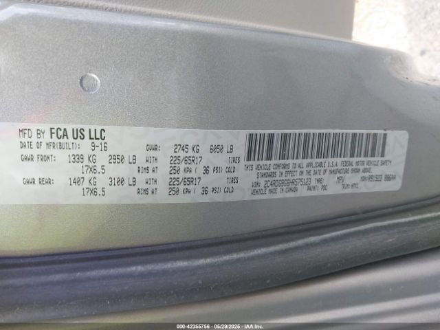 2C4RDGBG6HR575123 Dodge Grand Caravan Se