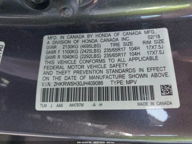 2HKRW5H30JH409086 Honda CR-V LX