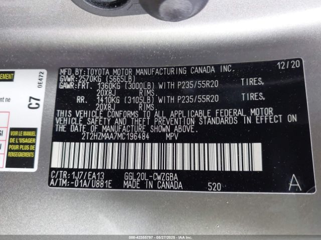 2021 LEXUS RX 350 2T2HZMAA7MC196484 Photo 8