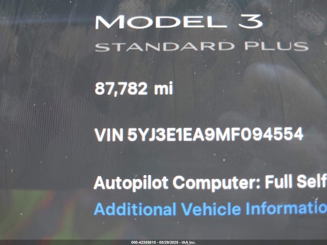 5YJ3E1EA9MF094554 Tesla MODEL 3