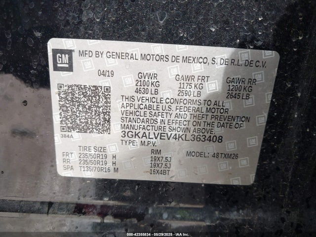 3GKALVEV4KL363408 GMC lyx - direct injection, vvt, fgt, turbo, alum, gen 1