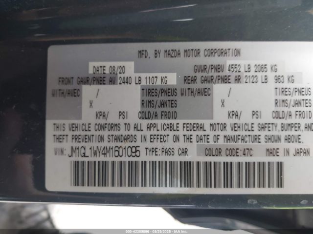 2021 MAZDA MAZDA6 JM1GL1WY4M1601095 Photo 8