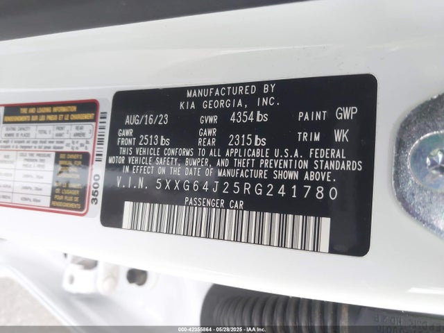 5XXG64J25RG241780 KIA t-gdi gamma ii