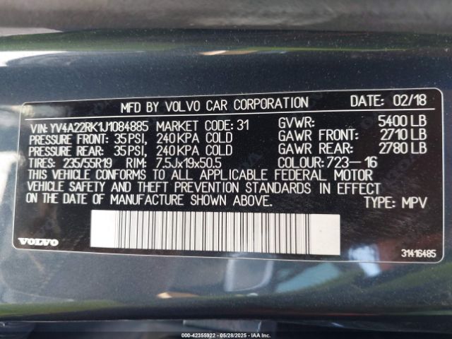 2018 VOLVO XC60 YV4A22RK1J1084885 Photo 8
