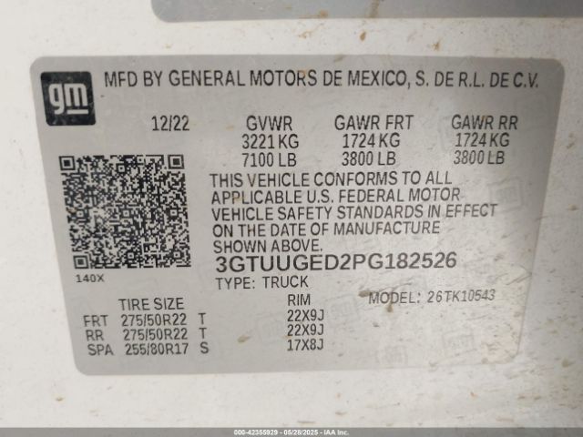 2023 GMC SIERRA 1500 3GTUUGED2PG182526 Photo 8