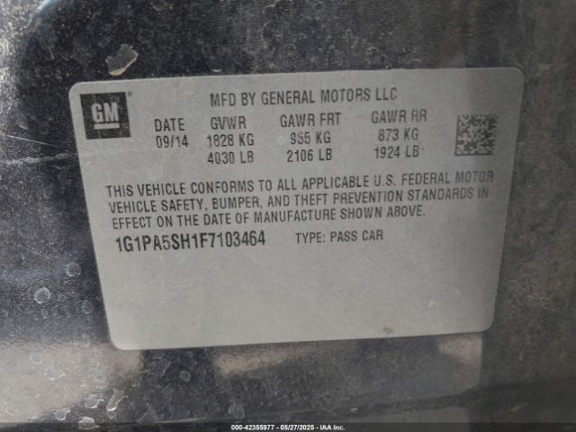 1G1PA5SH1F7103464 Chevrolet luw