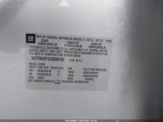 2010 CADILLAC SRX 3GYFNAEY3AS558199 Photo 8