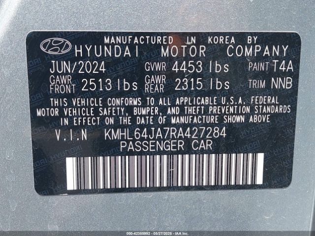 KMHL64JA7RA427284 Hyundai SONATA SEL