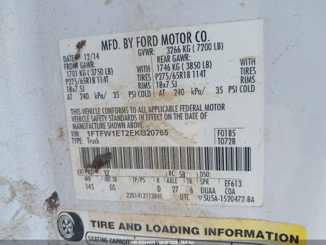 Ford 2014 2014 1FTFW1ET2EKG20765 Image 9
