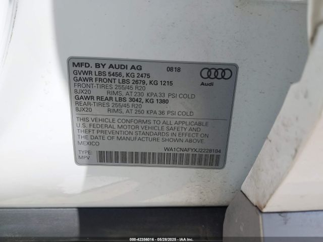 WA1CNAFYXJ2228184 Audi Q5 2.0t Premium