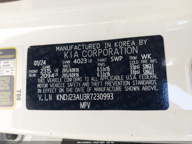 KNDJ23AU3R7230993 KIA 2024